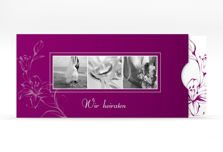 Hochzeitseinladung Lille Einsteckkarte pink