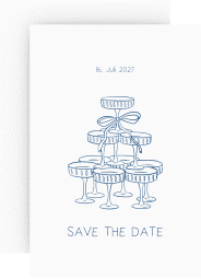Klick: Details zu Save the Date-Karte "Cheers" anzeigen Save the Date-Karte Cheers A6 Karte hoch weiss