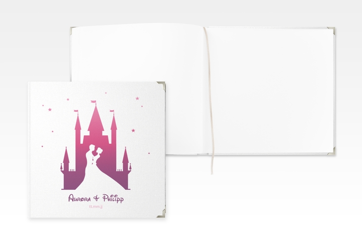 Gästebuch Selection Hochzeit Castle Leinen-Hardcover pink