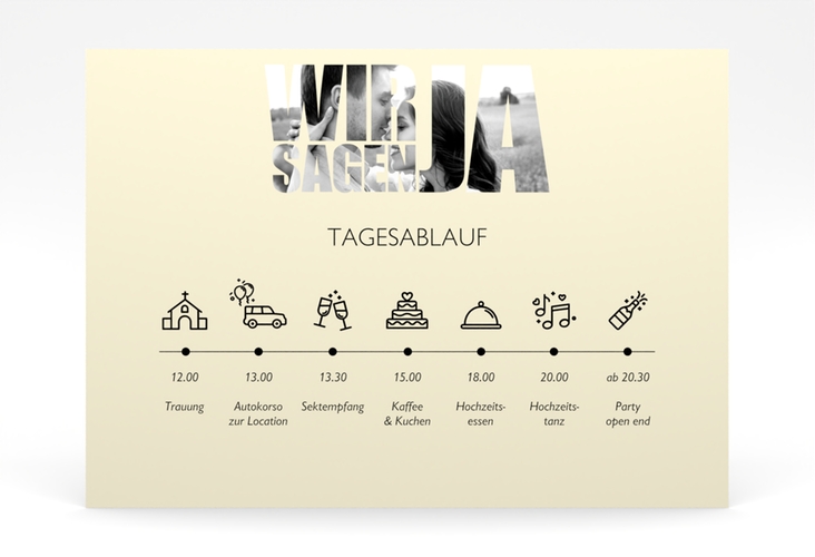 Tagesablauf Poster Hochzeit Letters 70 x 50 cm Poster