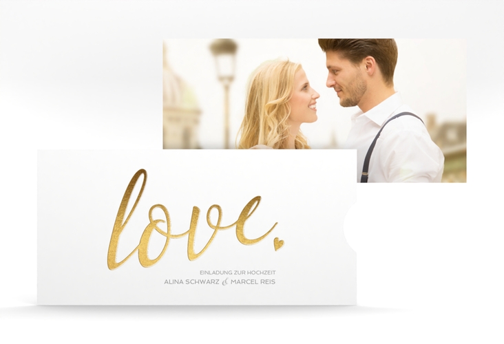 Hochzeitseinladung Glam Einsteckkarte weiss