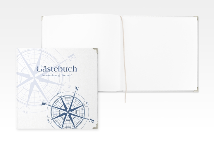 Gästebuch Selection Ferienwohnung Nordsee Leinen-Hardcover mit Windrose