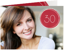 Einladung 30. Geburtstag Twister A6 Klappkarte quer rot