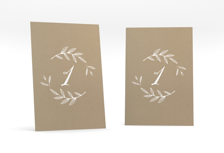 Tischnummer Hochzeit Naturelove Tischaufsteller weiss hochglanz