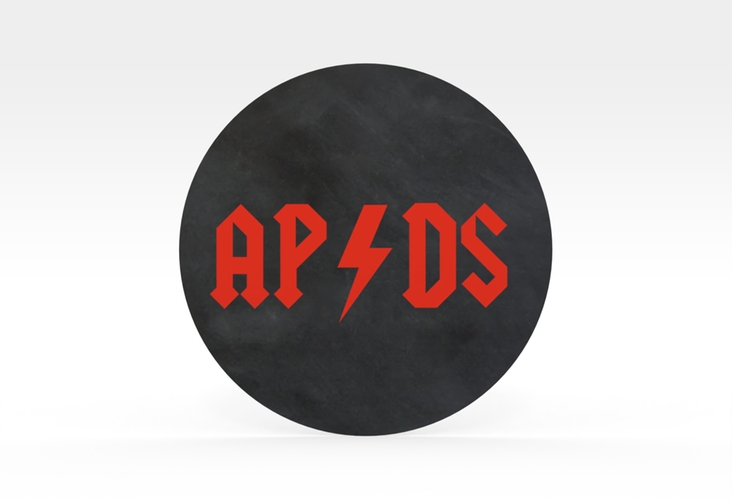 Aufkleber Hochzeit Hardrock Aufkleber, selbstklebend, rund schwarz für Rockband-Fans