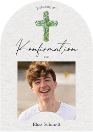 Klick: Details zu Einladung Konfirmation "Greenery Cross" anzeigen Einladung Konfirmation "Greenery Cross"