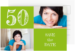 Save the Date-Postkarte Geburtstag Lebensfreude A6 Postkarte gruen