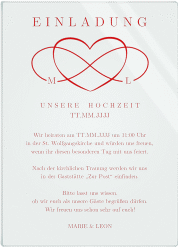 Klick: Details zu Acryl-Hochzeitseinladung "Infinity" anzeigen Acryl-Hochzeitseinladung Infinity Acrylkarte hoch rot