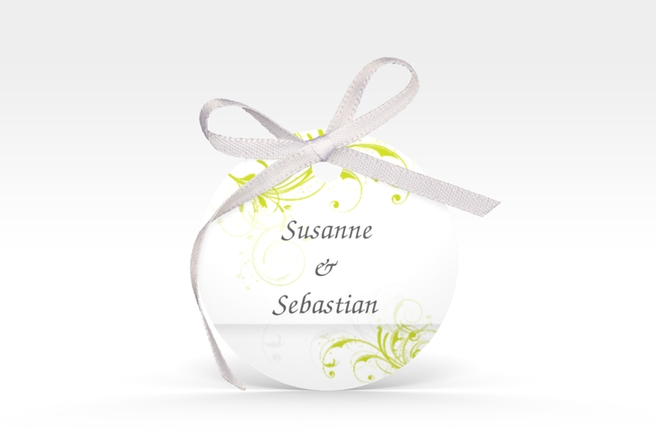 Geschenkanhänger Hochzeit Palma Geschenkanhänger, rund gruen