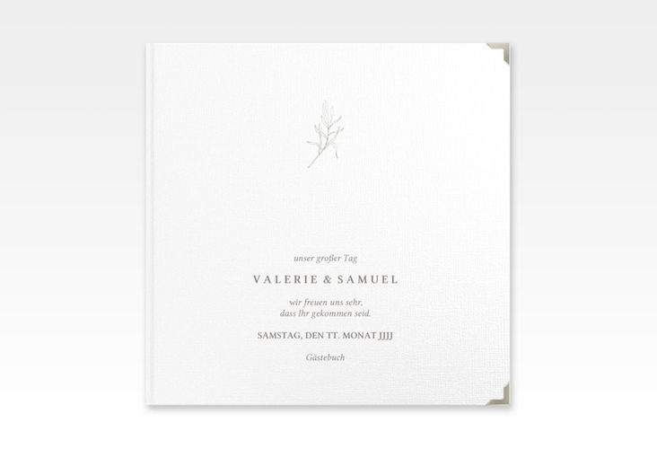 Gästebuch Selection Hochzeit Ivy Leinen-Hardcover minimalistisch mit kleiner botanischer Illustration