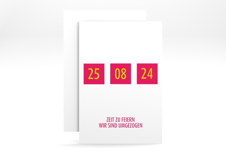 Party Einladungskarte Diem A6 Karte hoch pink hochglanz