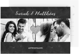 Klick: Details zu Antwortkarte Hochzeit "Sparkly" anzeigen Antwortkarte Hochzeit Sparkly A6 Postkarte grau