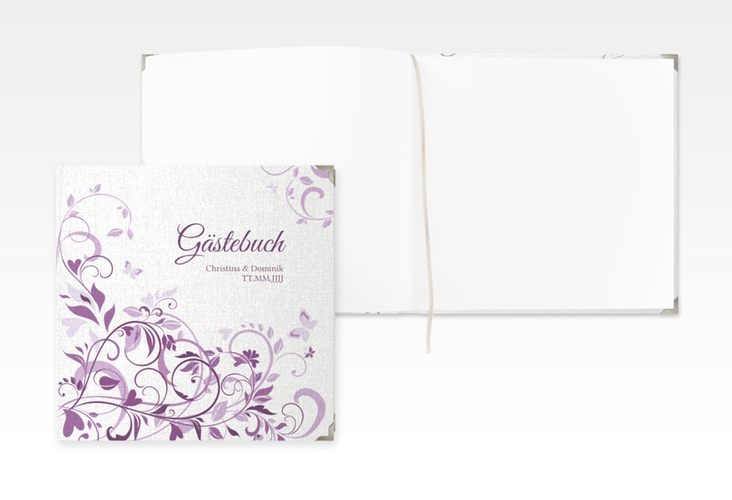 Gästebuch Selection Hochzeit "Lilly" Leinen-Hardcover lila