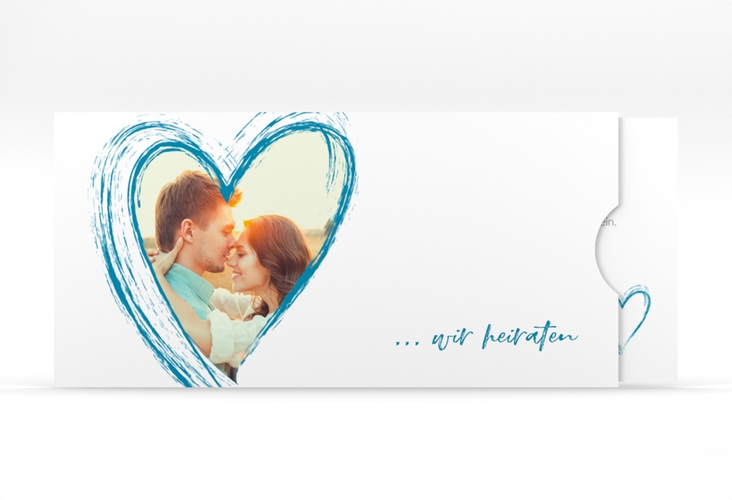Hochzeitseinladung Liebe Einsteckkarte tuerkis
