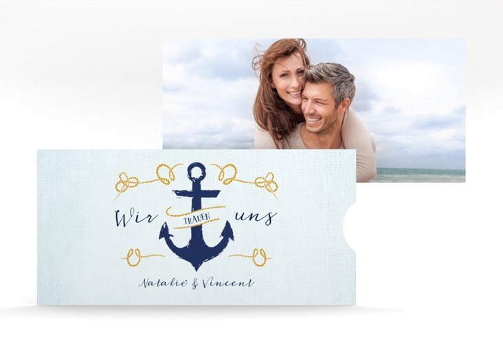 Hochzeitseinladung Anker Einsteckkarte tuerkis
