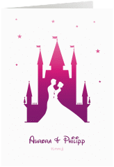 Klick: Details zu Danksagungskarte Hochzeit "Castle" anzeigen Danksagungskarte Hochzeit Castle A6 Klappkarte hoch pink