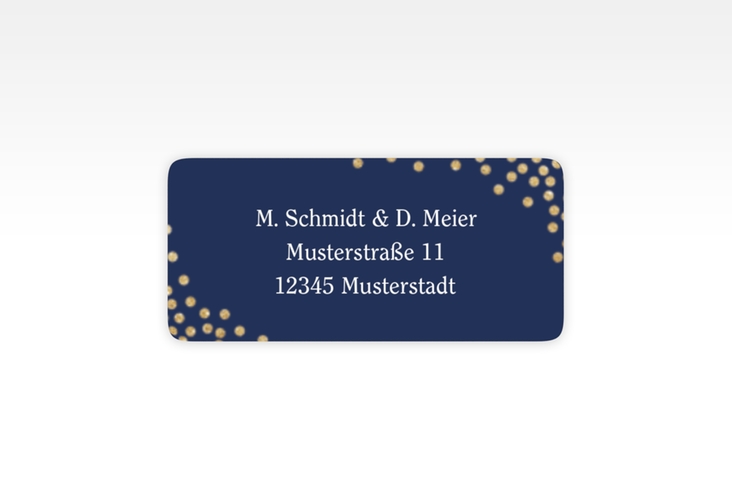 Absenderetikett Hochzeit Glitter 45,7 x 21,2 mm blau