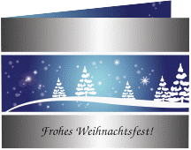 Klick: Details zu Geschäftliche Weihnachtskarte "Winterlich" anzeigen Geschäftliche Weihnachtskarte Winterlich A6 Klappkarte quer blau