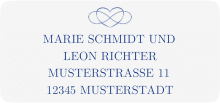 Klick: Details zu Absenderetikett Hochzeit "Infinity" anzeigen Absenderetikett Hochzeit Infinity 45,7 x 21,2 mm blau