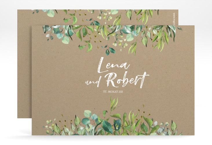 Save the Date-Karte Natural A6 Karte quer Kraftpapier