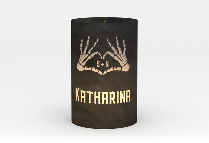 Windlicht Hochzeit Skeleton Windlicht schwarz mit Skelett-Händen