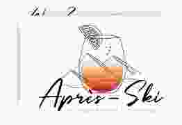 Party Einladungskarte Apres Ski A6 Karte quer orange