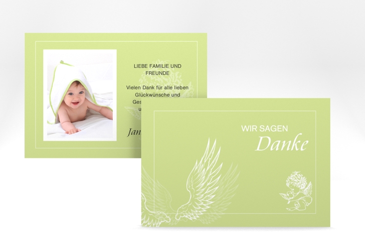Dankeskarte Taufe "Angel" DIN A6 quer