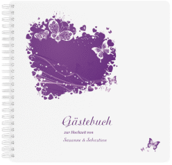 Klick: Details zu Gästebuch Hochzeit "Mailand" anzeigen Gästebuch Hochzeit "Mailand" Ringbindung pink