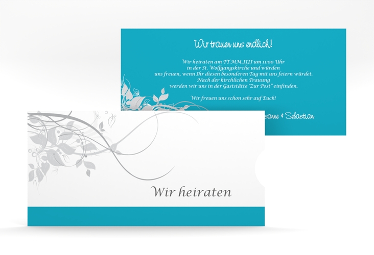 Hochzeitseinladung Florenz Einsteckkarte tuerkis