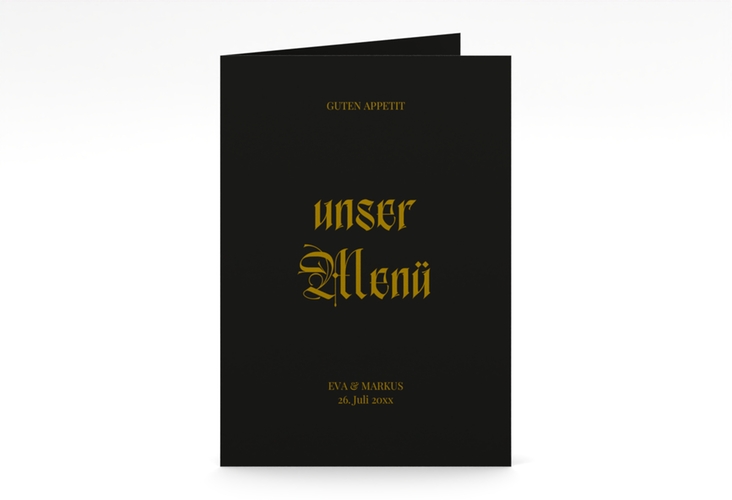 Menükarte Hochzeit Wednesday A5 Klappkarte hoch