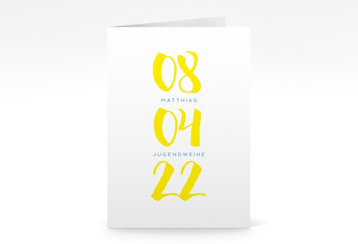 Einladung Jugendweihe Dies A6 Klappkarte hoch hochglanz