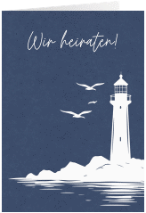 Einladungskarte Hochzeit Leuchtturm