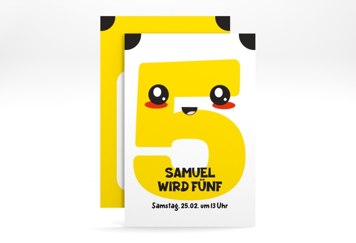 Einladungskarte Kindergeburtstag Anime A6 Karte hoch