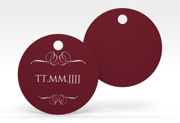 Geschenkanhänger Hochzeit Elegancy Geschenkanhänger, rund rot