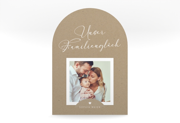 Geburtskarte Familienzuwachs mittlere Bogen-Karte + Foto Kraftpapier