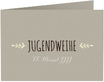 Danksagung Jugendweihe Jugendlich A6 Klappkarte quer beige