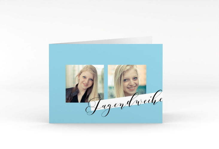 Einladung Jugendweihe Wisdom A6 Klappkarte quer