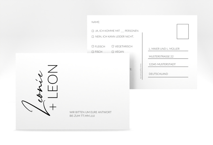 Antwortkarte Hochzeit Your Name A6 Postkarte