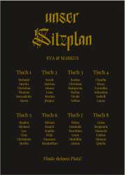 Sitzplan Poster Hochzeit "Wednesday"