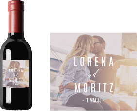 Piccoloetikett Hochzeit Memory Etikett Piccolo grau