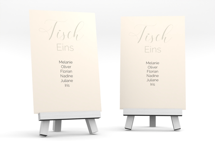 Tischaufsteller Hochzeit Eheschließung Tischaufsteller beige