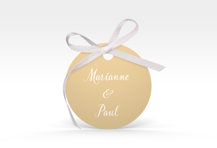 Geschenkanhänger Hochzeit Rise Geschenkanhänger, rund beige
