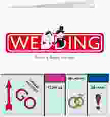 Hochzeitseinladung Brettspiel quadr. Klappkarte bunt