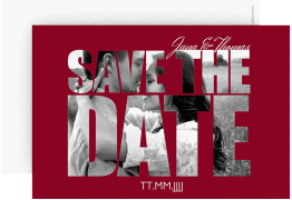 Save the Date-Karte Hochzeit Letters A6 Karte quer rot