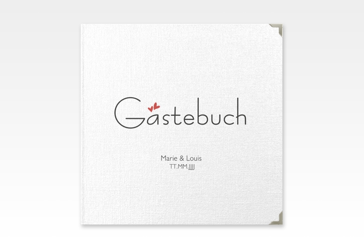 Gästebuch Selection Hochzeit Twohearts Leinen-Hardcover rot