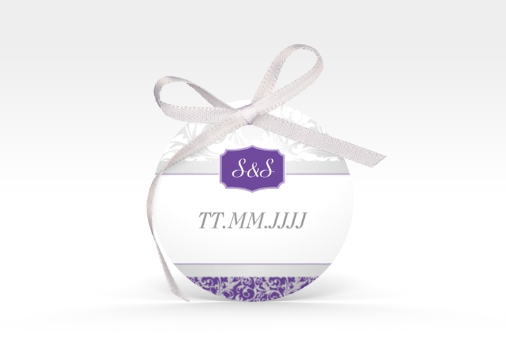 Geschenkanhänger Hochzeit Latina Geschenkanhänger, rund lila