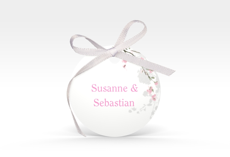 Geschenkanhänger Hochzeit Salerno Geschenkanhänger, rund rosa hochglanz