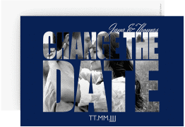 Change the Date-Karte Hochzeit Letters A6 Karte quer blau