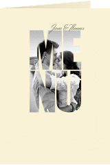 Menükarte Hochzeit Letters A5 Klappkarte hoch beige