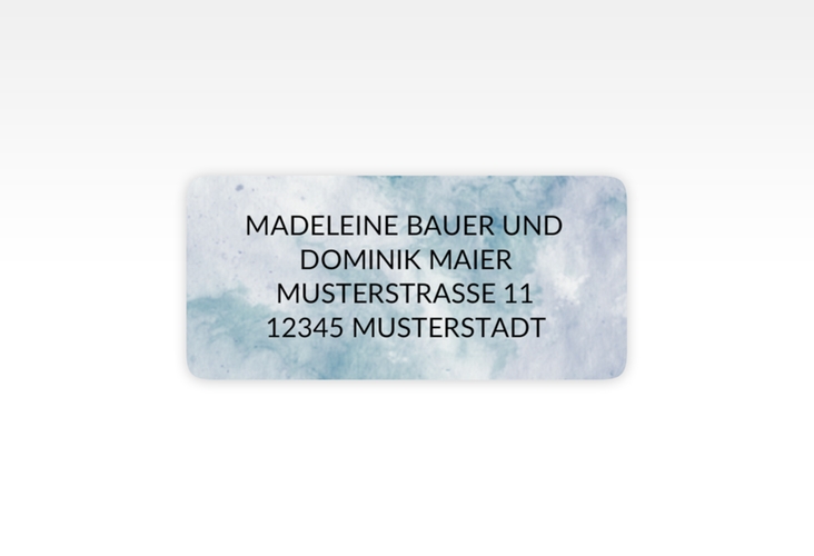 Absenderetikett Hochzeit Marble 45,7 x 21,2 mm blau